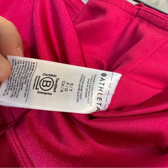 NWOT Athleta Elation Hot Pink Shine Tight Women’s Leggings - Picture 4 of 7